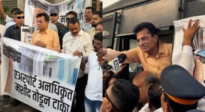 मुंबई एयरपोर्ट मस्जिद विवाद: किरीट सोमैया ने किया ‘जेल भरो सत्याग्रह’, पुलिस ने समर्थकों समेत हिरासत में लिया